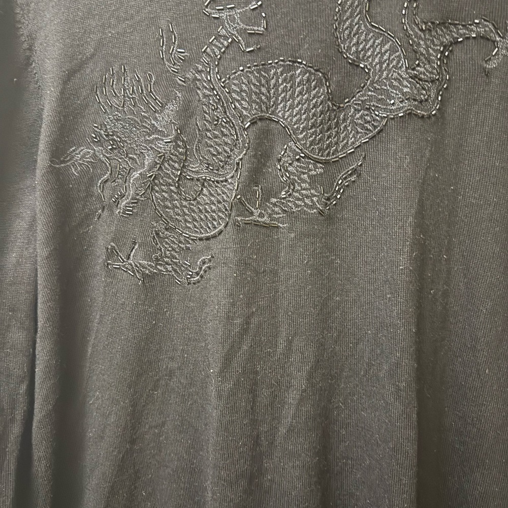 Ralph Lauren Black Dragon Embroidered Dress